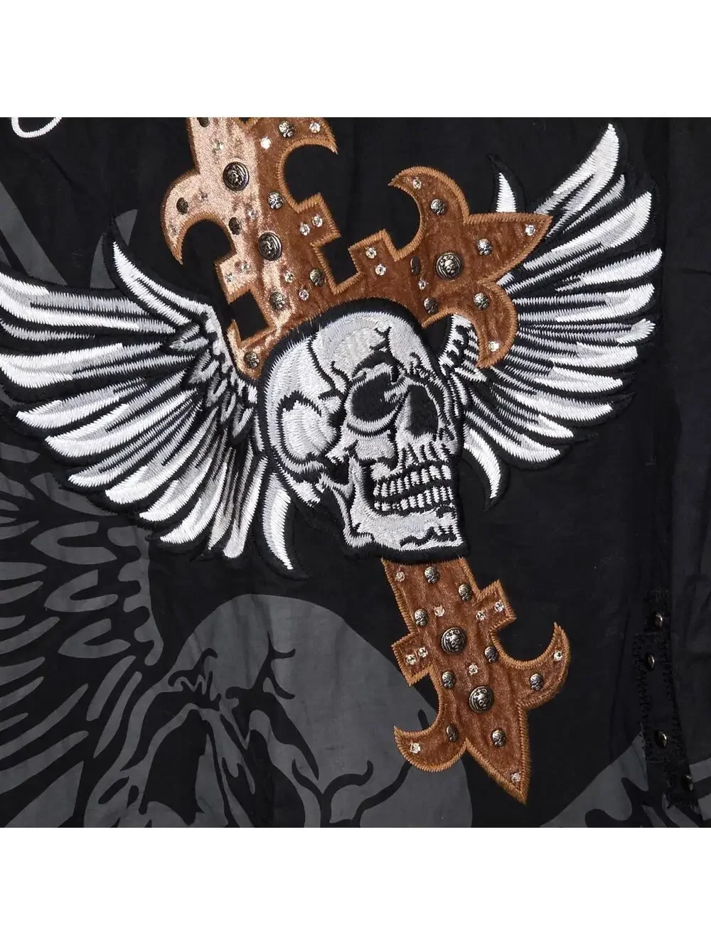 Rebel Spirit a Royal Way of Life 3XL Bling Black Skull - Picture 4 of 6
